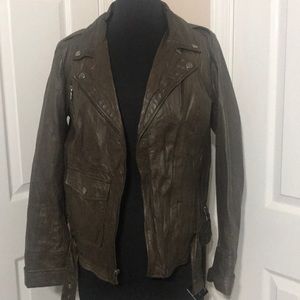 Chocolate brown leather jacket